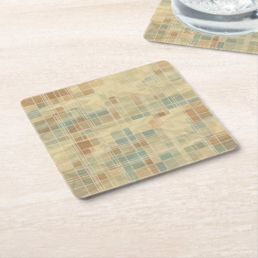 Retro geometrisches Muster 2 Rechteckiger Pappuntersetzer (angewinkelt)