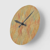 Retro geometrisches Muster 2 Runde Wanduhr (Winkel)