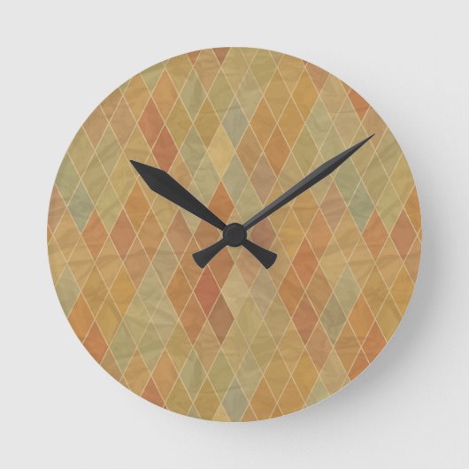 Retro geometrisches Muster 2 Runde Wanduhr (Vorderseite)