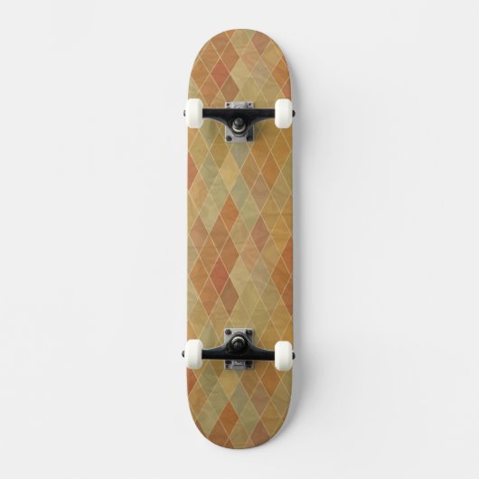 Retro geometrisches Muster 2 Skateboard (Vorderseite)