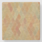 Retro geometrisches Muster 2 Steinuntersetzer (Vorderseite)