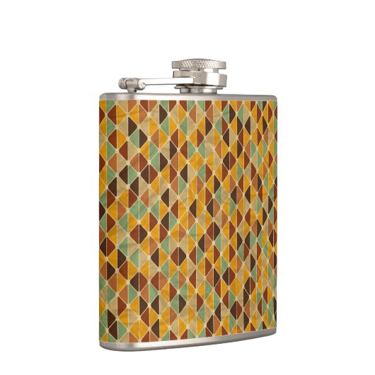 Retro geometrisches Muster 3 Flachmann (Rechts)