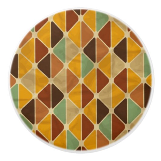 Retro geometrisches Muster 3 Keramikknauf (Vorderseite)