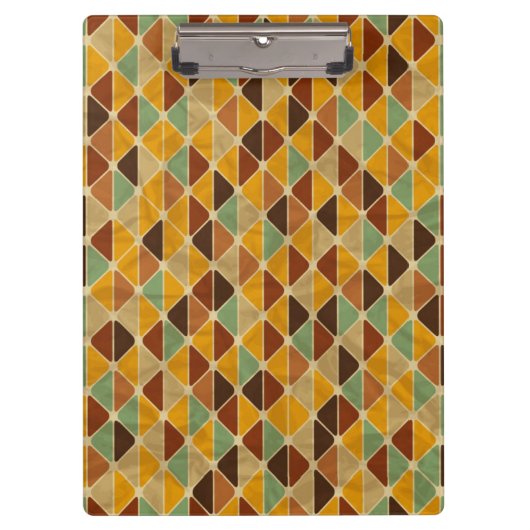 Retro geometrisches Muster 3 Klemmbrett (Vorderseite)