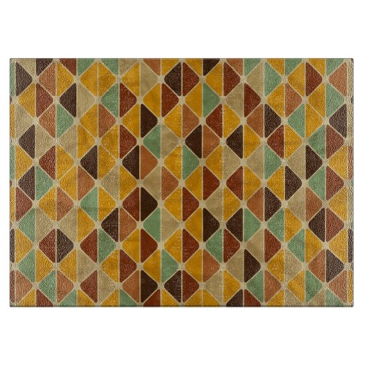 Retro geometrisches Muster 3 Schneidebrett (Vorderseite)
