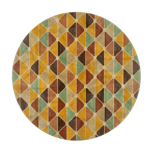 Retro geometrisches Muster 3 Schneidebrett (Vorderseite)