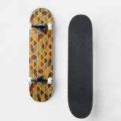 Retro geometrisches Muster 3 Skateboard (Vorderseite)