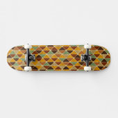 Retro geometrisches Muster 3 Skateboard (Horizontal)