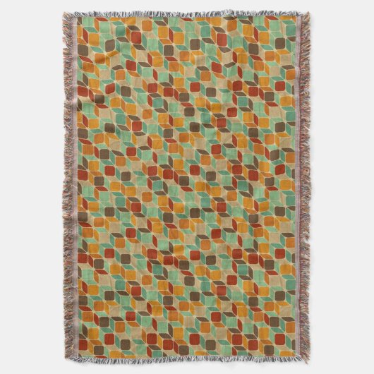 Retro geometrisches Muster 4 2 Decke (Vorderseite Vertikal)