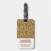 Retro geometrisches Muster 4 2 des Gepäckanhänger (Rückseite vertikal)