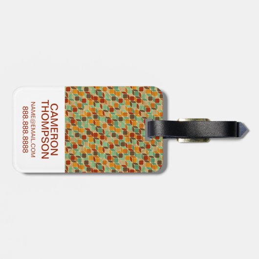 Retro geometrisches Muster 4 2 des Gepäckanhänger (Rückseite horizontal)