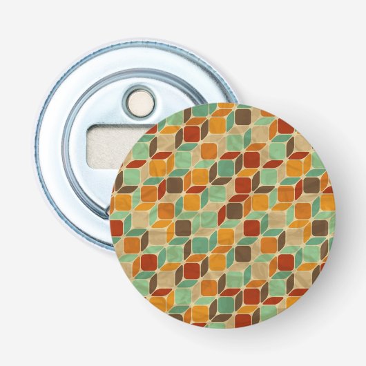 Retro geometrisches Muster 4 2 Flaschenöffner (Vorderseite)