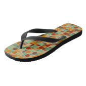 Retro geometrisches Muster 4 Badesandalen (Schrägansicht)
