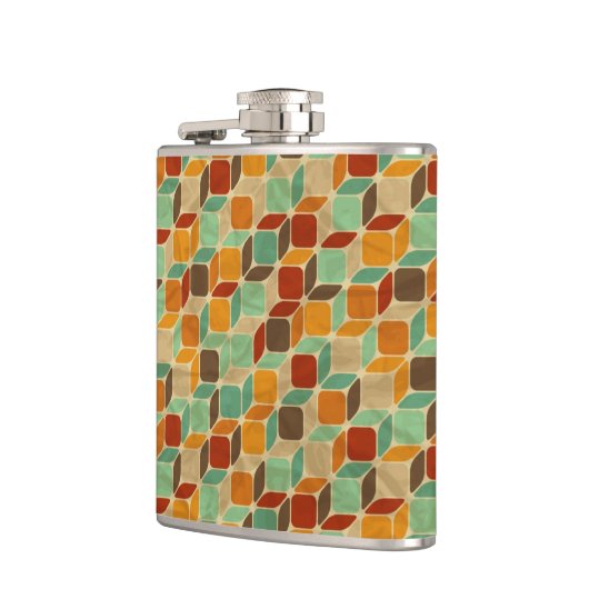 Retro geometrisches Muster 4 Flachmann (Links)