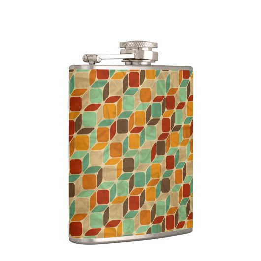 Retro geometrisches Muster 4 Flachmann (Rechts)