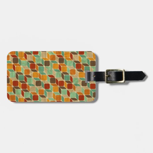Retro geometrisches Muster 4 Gepäckanhänger (Vorderseite horizontal)