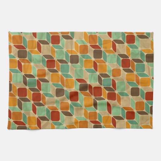 Retro geometrisches Muster 4 Handtuch (Horizontal)