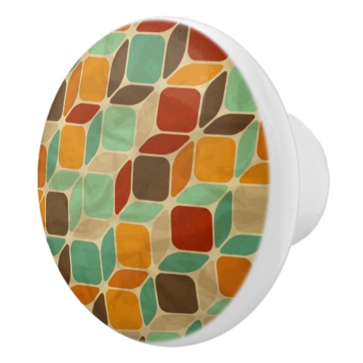Retro geometrisches Muster 4 Keramikknauf (Rechts)