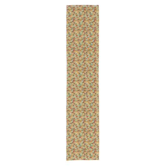 Retro geometrisches Muster 4 Kurzer Tischläufer (Vorderseite)