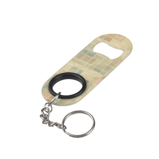 Retro geometrisches Muster 4 Mini Flaschenöffner (Rückseite Schrägansicht)