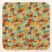 Retro geometrisches Muster 4 Rechteckiger Pappuntersetzer (Vorderseite)