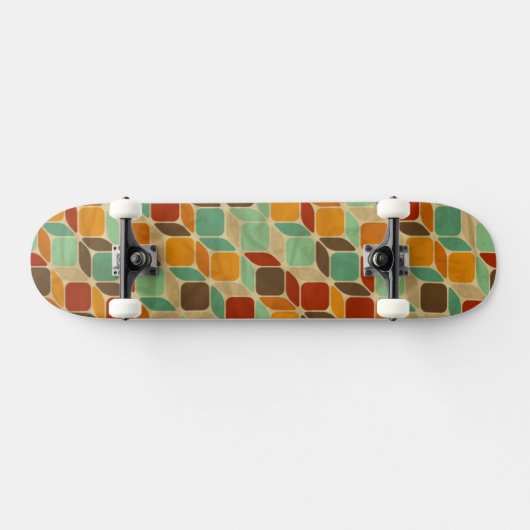Retro geometrisches Muster 4 Skateboard (Horizontal)