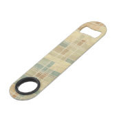 Retro geometrisches Muster 4 Speedflaschenöffner (Vorderseite Schrägansicht)