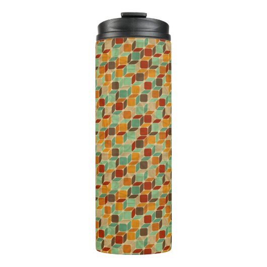 Retro geometrisches Muster 4 Thermosbecher (Vorderseite)