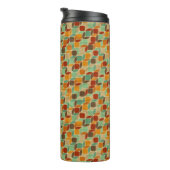 Retro geometrisches Muster 4 Thermosbecher (Nach rechts gedreht)