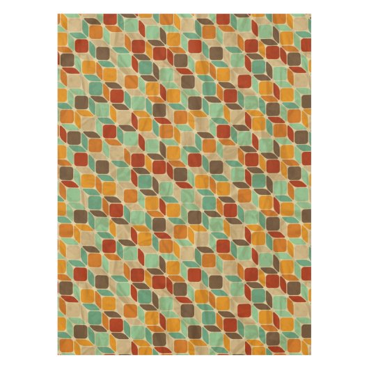 Retro geometrisches Muster 4 Tischdecke (Vorderseite)