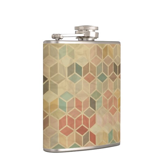 Retro geometrisches Muster 5 Flachmann (Rechts)