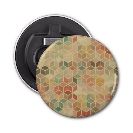 Retro geometrisches Muster 5 Flaschenöffner (Vorderseite)