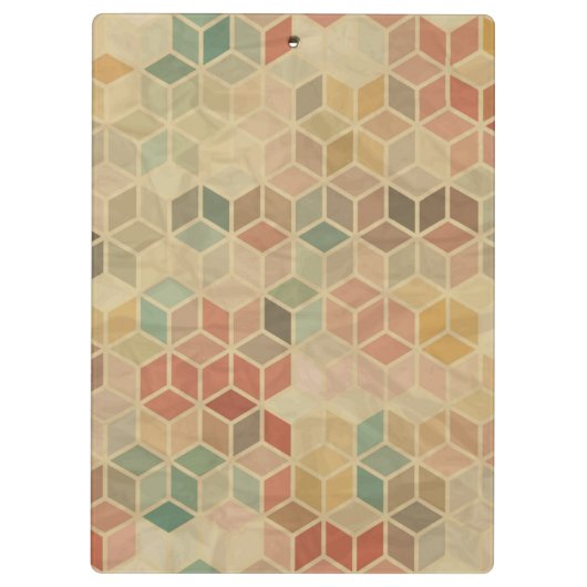 Retro geometrisches Muster 5 Klemmbrett (Rückseite)