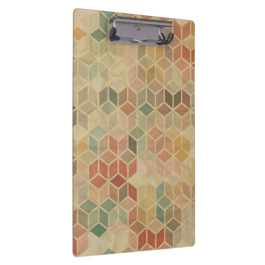Retro geometrisches Muster 5 Klemmbrett (Rechts)