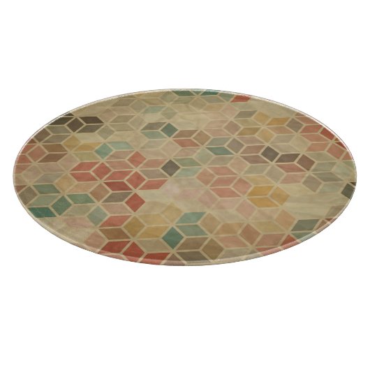 Retro geometrisches Muster 5 Schneidebrett (Ecke)