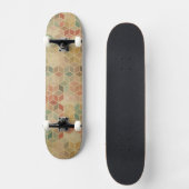 Retro geometrisches Muster 5 Skateboard (Vorderseite)
