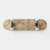Retro geometrisches Muster 5 Skateboard (Horizontal)