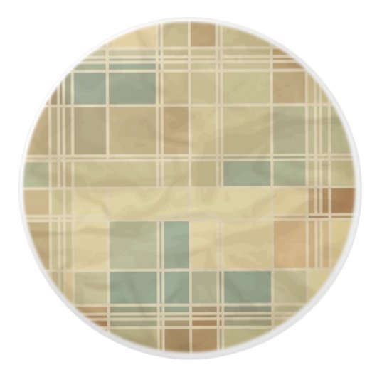 Retro geometrisches Muster 6 Keramikknauf (Vorderseite)