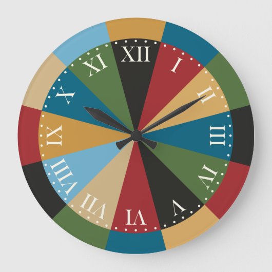 Retro geometrisches Muster-elegante italienische Große Wanduhr (Vorderseite)