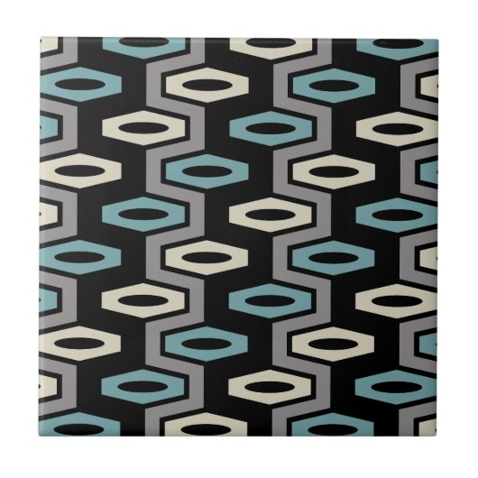 Retro geometrisches Muster Fliese (Vorderseite)