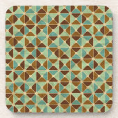 Retro geometrisches Muster Getränkeuntersetzer (Vorderseite)