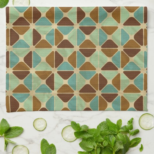 Retro geometrisches Muster Handtuch (Gefaltet)