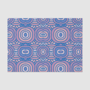 Retro geometrisches Muster in Blau und Pink Seidenpapier