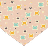 Retro-geometrisches Muster in Türkis, Orange und S Kurzer Tischläufer (Ecke)