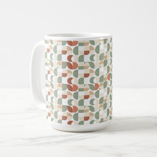 Retro geometrisches Muster Kaffeetasse (Vorderseite Links)