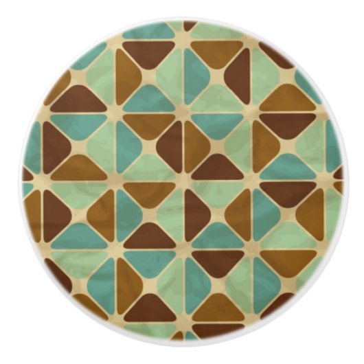 Retro geometrisches Muster Keramikknauf (Vorderseite)