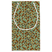 Retro geometrisches Muster Kleine Geschenktüte (Rückseite)