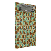 Retro geometrisches Muster Mini Klemmbrett (Schrägansicht)