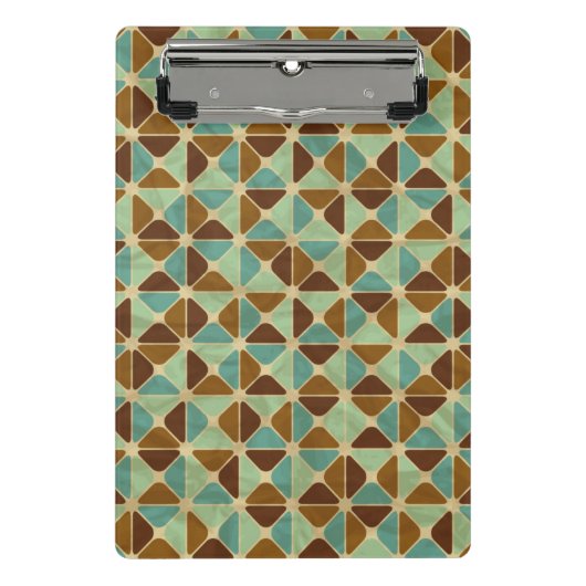 Retro geometrisches Muster Mini Klemmbrett (Vorderseite)
