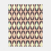 Retro geometrisches Muster mit Braun, Gelb, Blau Fleecedecke (Vorderseite)